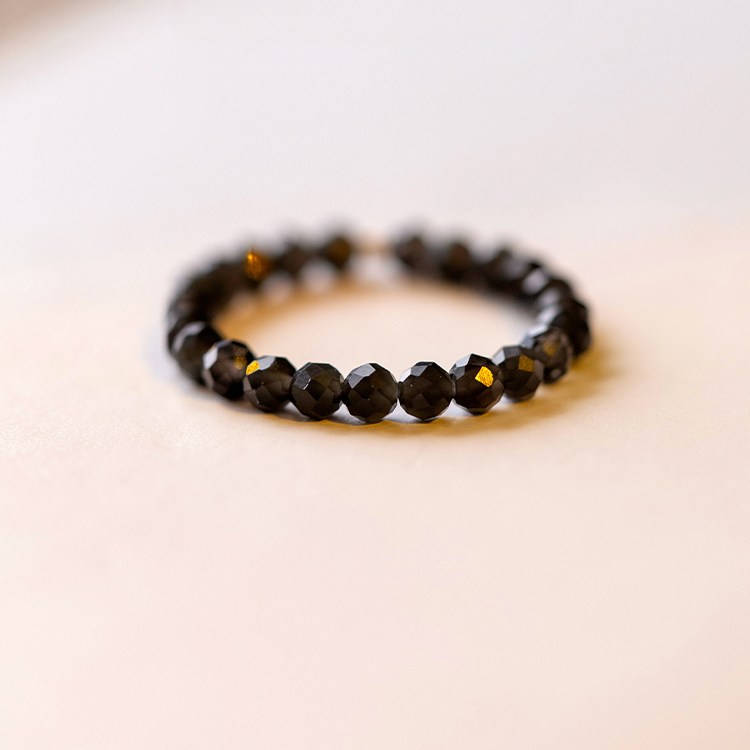 Buddha3bodhi Ultra-fine 3mm Black Obsidian Ring