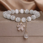 Fortune Jewel Cat's Eye Flower Charm Peace Support Bracelet