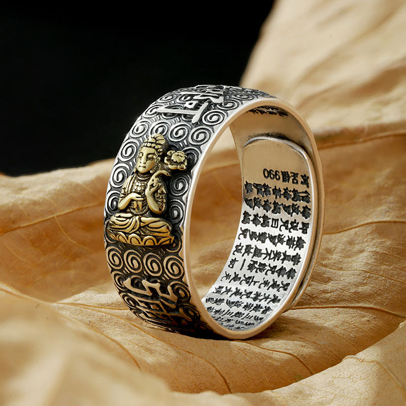 Fortune Jewel Chinese Zodiac Natal Buddha Wealth Luck Adjustable Ring Fortune Jewel