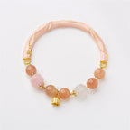 Fortune Jewel Sun Stone Golden Silk Jade Lily of the Valley Charm Positive Bracelet Bangle