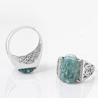 Fortune Jewel 925 Sterling Silver Fengshui Wealth Prosperity Jade PiXiu Luck Ring