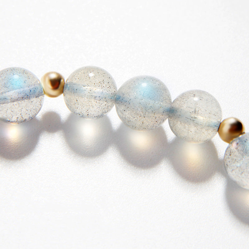 Fortune Jewel Moonstone Strawberry Quartz PiXiu Healing Bracelet