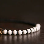 Fortune Jewel Bone Beads Ebony Wood Copper Strength Couple Bracelet