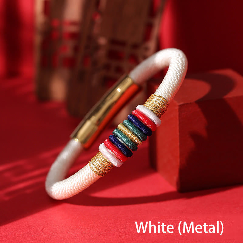 Fortune Jewel Tibetan Handmade Colorful King Kong Knot Five Elements Luck Braid String Bracelet