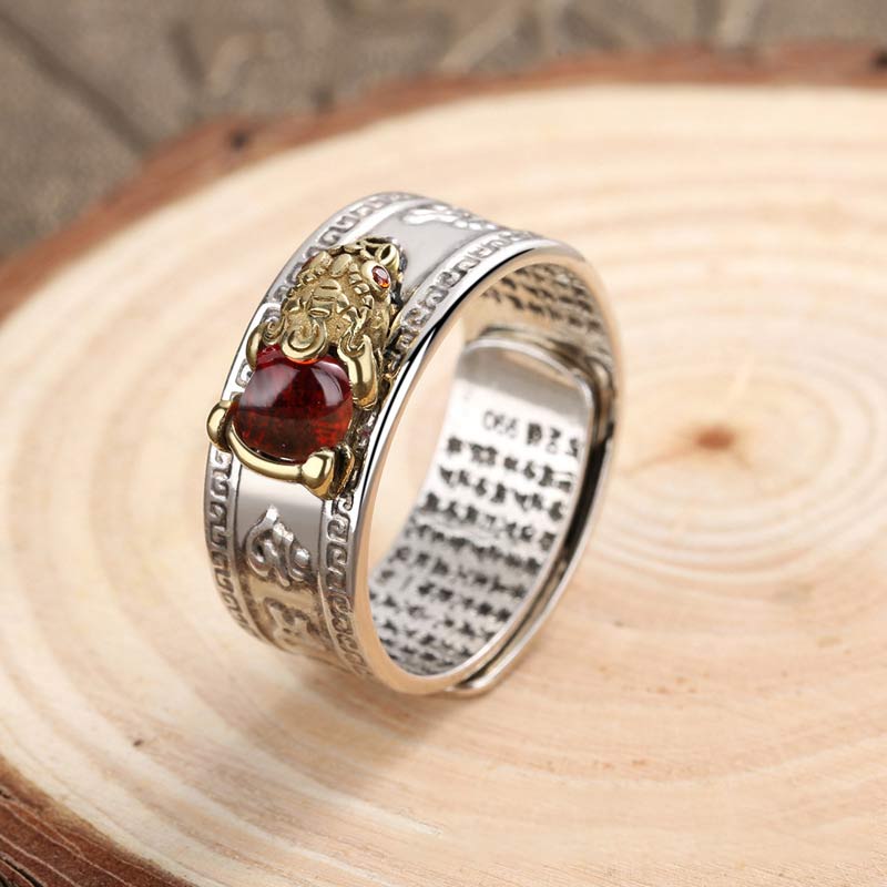 Fortune Jewel Red Agate PiXiu Wealth Ring