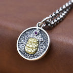 Fortune Jewel 925 Sterling Silver Zakiram Goddess of Wealth Dorje Vajra Spiritual Necklace Pendant