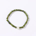 Fortune Jewel Green Bamboo Jade Pattern Luck Abundance Bracelet
