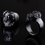 Fortune Jewel FengShui PiXiu Black Obsidian Strength Ring