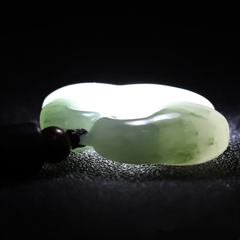 Fortune Jewel Tianshan Jade Golden Silk Jade Chinese Lock Charm Abundance Necklace Pendant