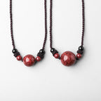 Fortune Jewel Natural Cinnabar Stones Bead Blessing Necklace Pendant