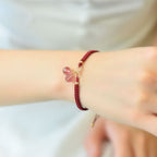 Fortune Jewel Natural Strawberry Quartz Amethyst Green Phantom Bead Positive Bracelet