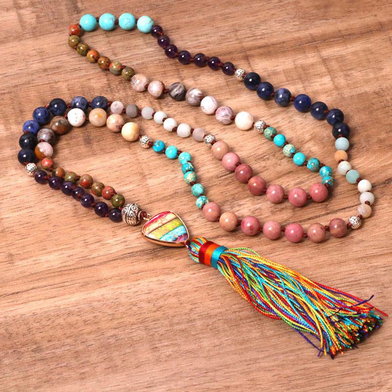 Fortune Jewel Tibetan Turquoise Lazurite Zebra Jasper Balance Necklace