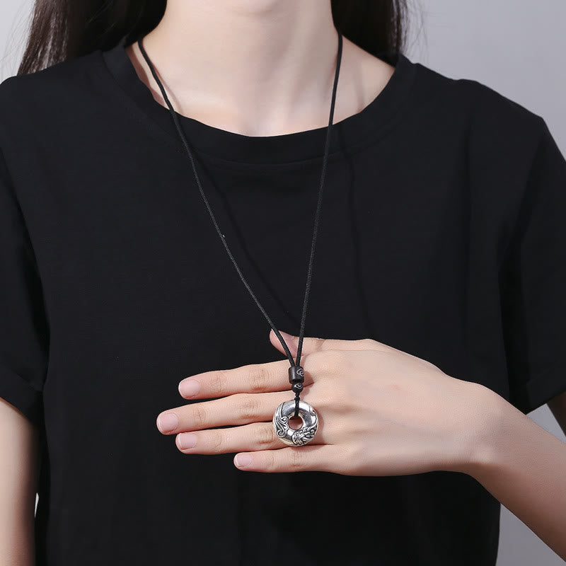 Fortune Jewel PiXiu Peace Buckle Copper Wealth Necklace Pendant