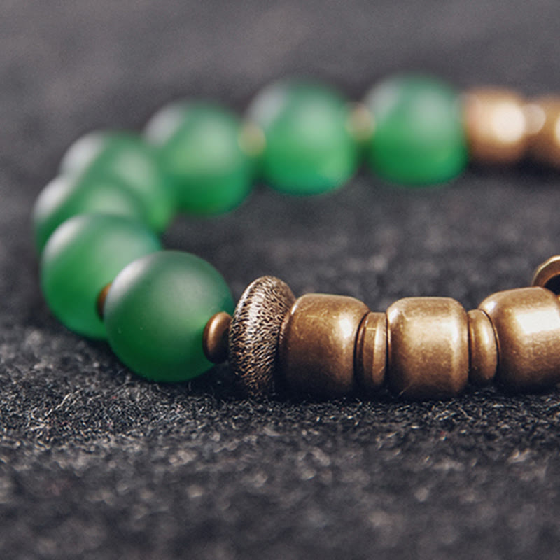Fortune Jewel Tibetan Red Agate Green Agate Copper Confidence Fortune Bracelet