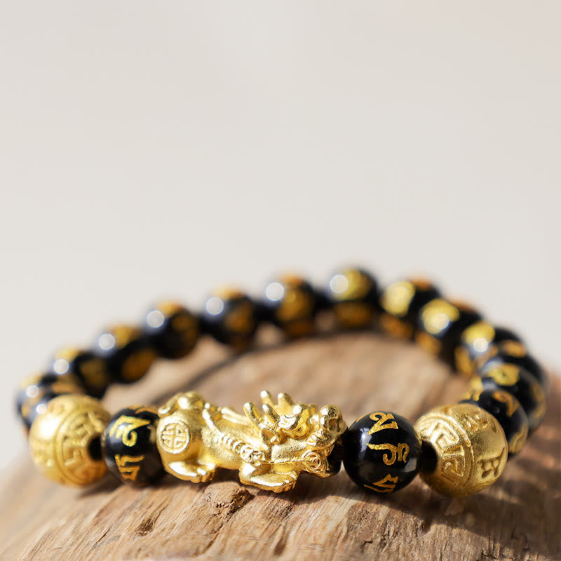 Fortune Jewel FengShui PiXiu Obsidian Wealth Bracelet