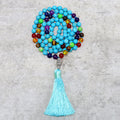 Fortune Jewel 108 Mala Turquoise Beads Yoga Meditation Prayer Beads Necklace
