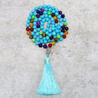 Fortune Jewel 108 Mala Turquoise Beads Yoga Meditation Prayer Beads Necklace