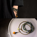 Fortune Jewel Moss Agate Copper Lucky Multilayer Bracelet