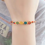 Fortune Jewel Handmade Dunhuang Color Thread Peace And Joy Protection Braid String Bracelet
