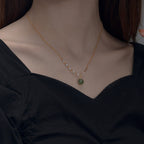 Fortune JewelNatural Hetian Jade Pearl Luck Bead Necklace Pendant