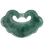 Fortune Jewel Natural Green Jade Chinese Lock Charm Luck Necklace Pendant