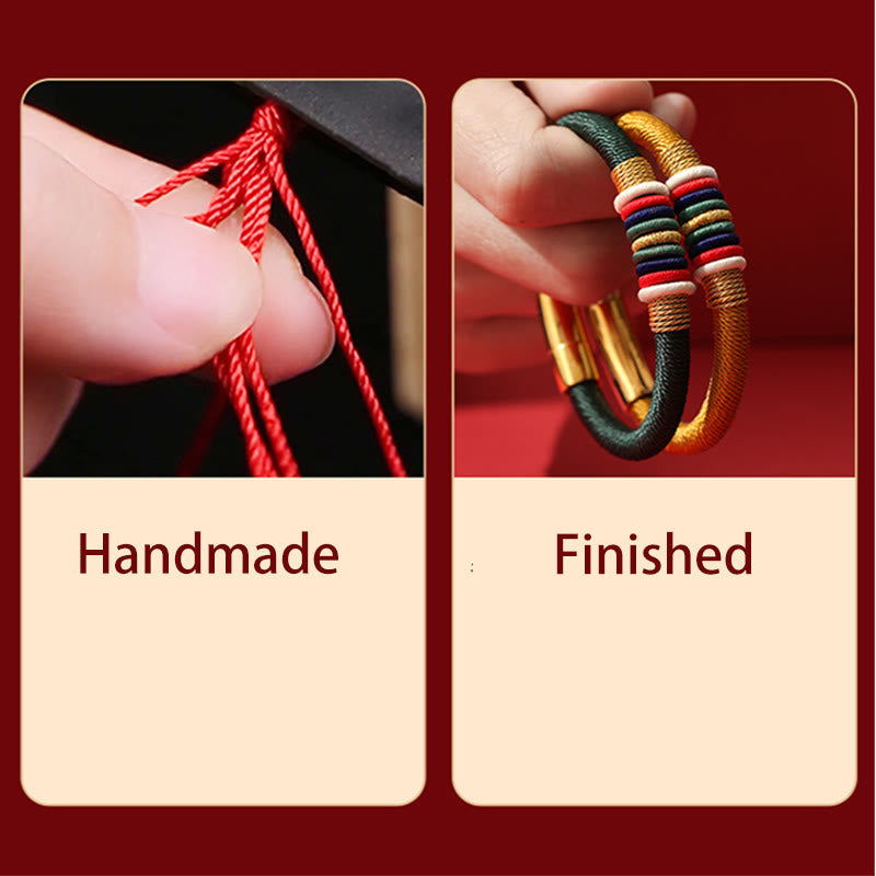 Fortune Jewel Tibetan Handmade Colorful King Kong Knot Five Elements Luck Braid String Bracelet