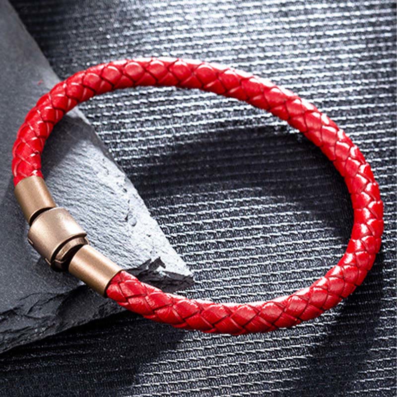 Fortune Jewel Vintage Leather Rope Luck Braid String Bracelet