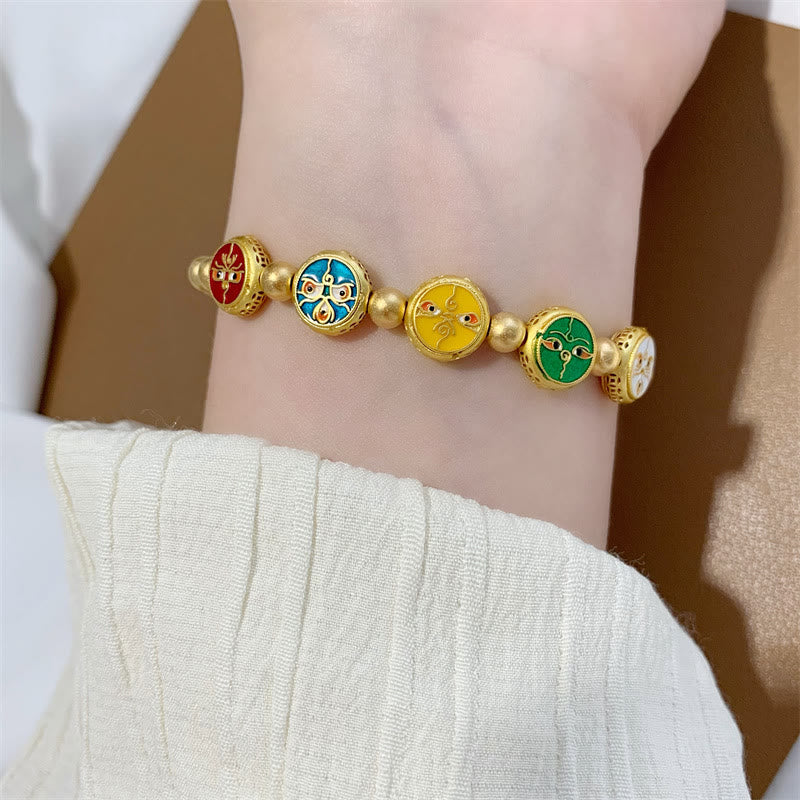Fortune Jewel Tibetan Five God Of Wealth Copper Beads Luck Bracelet