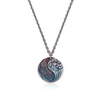 Fortune Jewel 990 Sterling Silver Yin Yang Water and Fire Balance Necklace Pendant Fortune Jewel