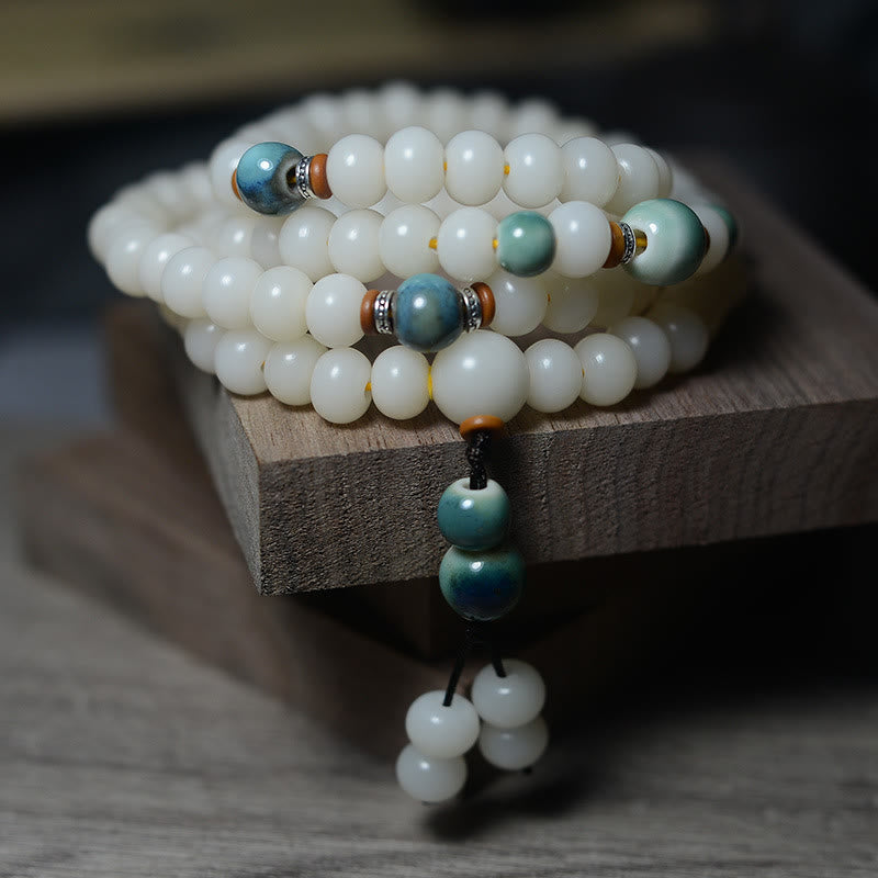 Fortune Jewel 108 Mala Beads Bodhi Seed Keep Away Evil Spirits Calm Bracelet