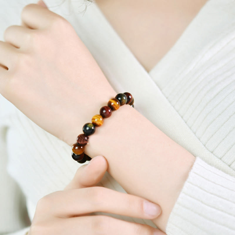Fortune Jewel Natural Tiger Eye Positive Protection Bracelet