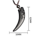 Fortune Jewel Natural Black Obsidian Ice Obsidian Rainbow Obsidian Wolf Tooth Pattern Strength Necklace Pendant