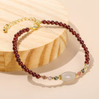 Fortune Jewel Garnet Jade Tourmaline Bead Passion Bracelet