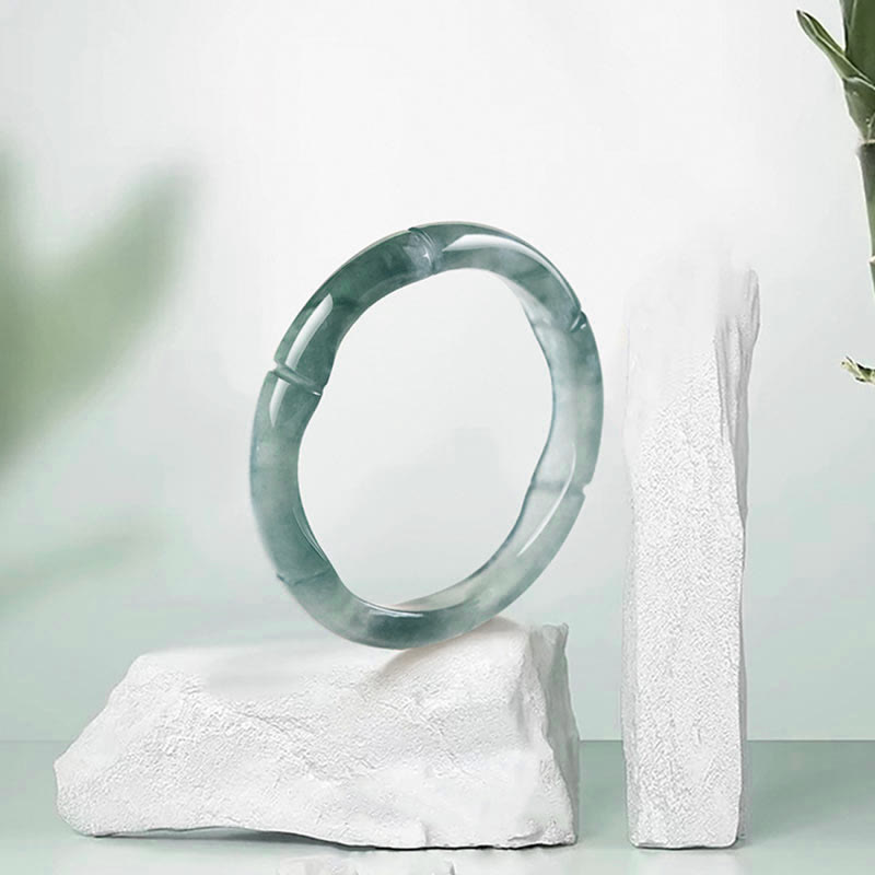 Fortune Jewel Natural Jade Bamboo Prosperity Abundance Ring