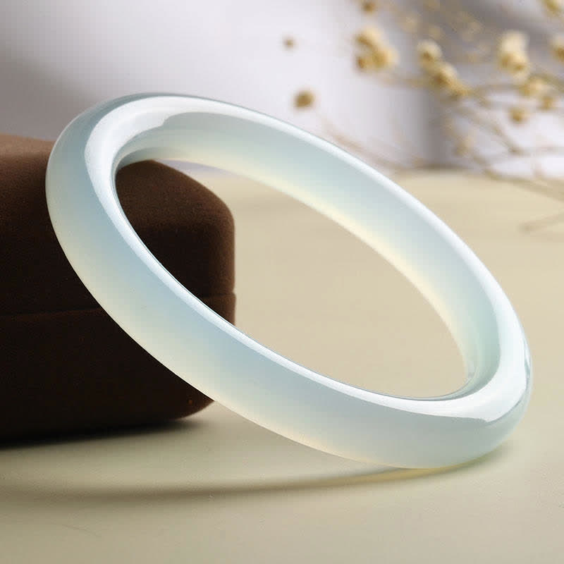 Fortune Jewel Natural Aquamarine Blessing Serenity Bangle Bracelet