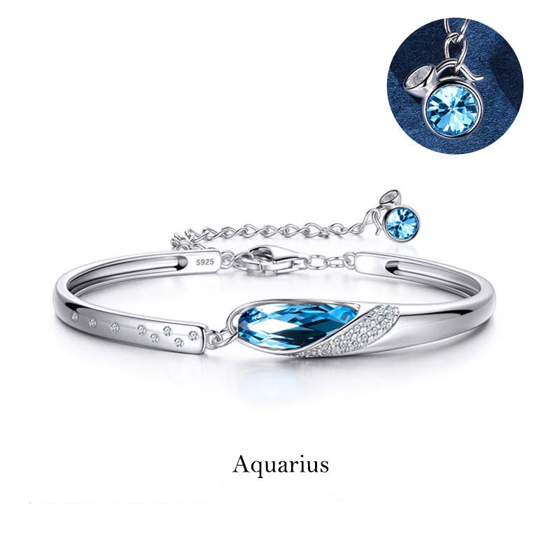 Fortune Jewel 925 Silver Plated Copper 12 Constellations of the Zodiac Charm Bracelet