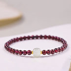 Fortune Jewel Natural Garnet Jade Bead Purification Bracelet