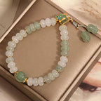 Fortune Jewel Natural Tianshan Jade Abacus Beads Butterfly Prosperity Bracelet