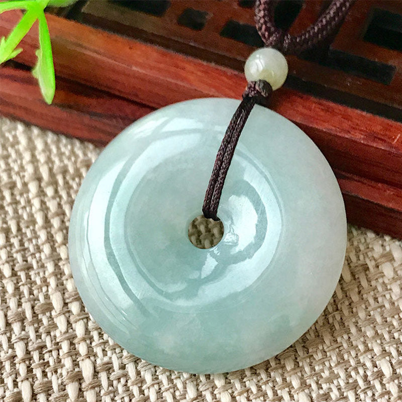 Fortune Jewel Round Jade String Luck Necklace Pendant