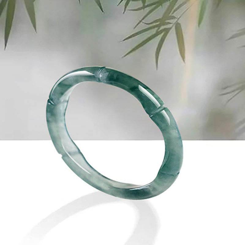 Fortune Jewel Natural Jade Bamboo Prosperity Abundance Ring