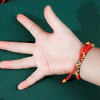 Fortune Jewel 999 Sterling Silver PiXiu Wealth King Kong Knot String Braided Kids Child Bracelet