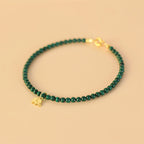 Fortune Jewel Natural Malachite Elephant Anti-Anxiety Charm Bracelet
