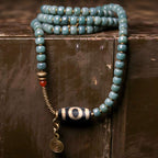 Fortune Jewel 108 Mala Beads Bodhi Seed Dzi Bead Wisdom Bracelet