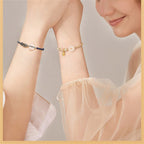 Fortune Jewel Handmade White Agate Peace Buckle Luck Happiness Protection Weave String Bracelet