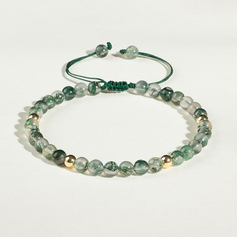 Fortune Jewel Moss Agate Lucky Balance Bracelet