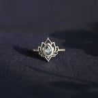 Fortune Jewel Sterling Silver Lotus Zircon Blessing Protection Ring