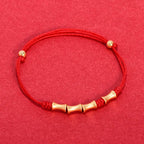 Fortune Jewel 925 Sterling Silver Bamboo Design Protection Luck Braided Bracelet