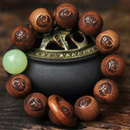 Fortune Jewel Tibetan Rosewood Engraving Tiger Protection Bracelet
