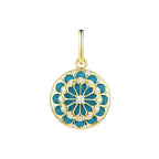 Fortune Jewel 925 Sterling Silver Round Turquoise Zircon Protection Strength Necklace Pendant - Fortune Jewel