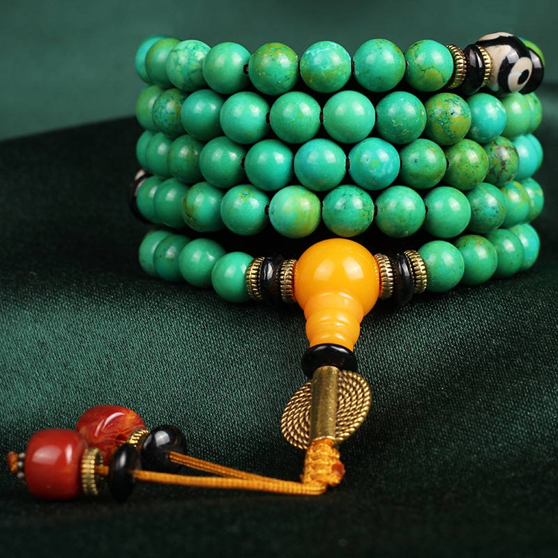 Fortune Jewel Tibetan Turquoise Mala Balance Necklace Bracelet